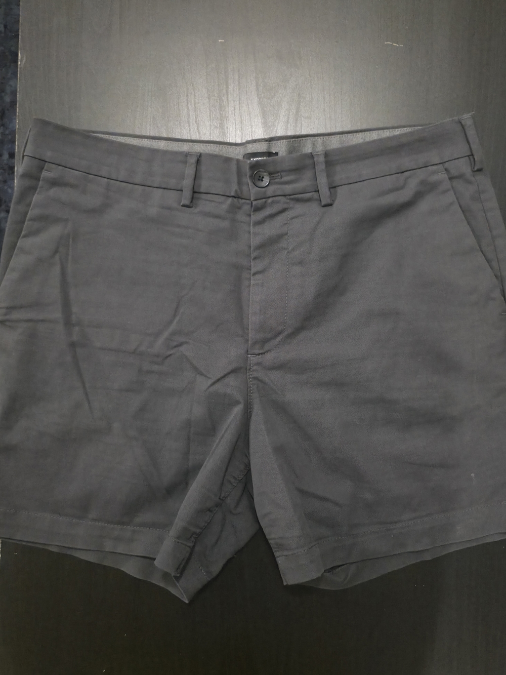 Express Men's Flat Front Shorts - Charcoal Gray